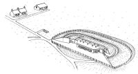 Isometric drawing of Box Hill Mobilisation Centre by Roger Gill