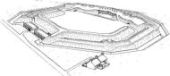 Isometric drawing of Pewley Hill Mobilisation Centre by Roger Gill