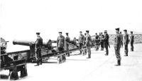 A saluting battery of seven 32pdr SBBL guns at Plymouth.