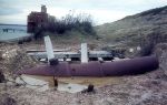 Fort Albert: 12.5-inch RML from Cliff End Battery on the foreshore at Fort Albert. This has now been recovered.