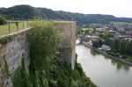  Belgium2008: Huy Citadel: View from the roof down to the River Meuse