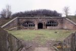 Fort Borstal: Chatham: Kent: Front casemates viewed from central entrance cutting