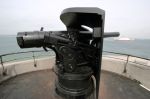 Calshot Castle: 4-inch 26cwt Q.F.on Vavasseur Mounting fitted to  12pdr 12cwt emplacement (ex-H.M.S. Gannet)