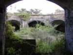 Hoo Fort: view out of rear of gun casemate toward central parade