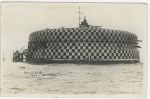 Horse Sand Fort: Spithead, Hampshire: Old postcard by S. Cribb; chequer pattern camouflage of WWI