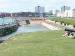 Kings Bastion and Long Curtain: Portsmouth; View north from Kings Bastion towards Long Curtain