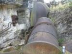 Fort Loncin: Central Massif - Destroyed armoured searchlight turret