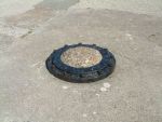 Old Needles Battery: Isle of Wight: holdfast for 1pdr PomPom AA gun 1913