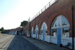 Fort Rowner: Gosport: Hampshire: The barrack casemates beneath the main west rampart, looking south.(Chris Rayner)