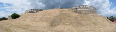 Stokes Bay Lines: Gosport: The main south face; The upper emplacements for 6-inch B.L. Guns. 