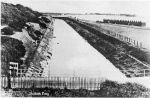 Stokes Bay Lines: Gosport: Old postcard: view from No.2 Battery along the Stokes Bay Moat looking east