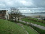 Tibury Fort: Thames defences: West Gun Line from West Bastion (looking East).
