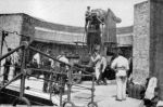 Moncrieff Pattern II Mounting for the 9-inch RML of twelve tons at Fort Newhaven: Gun in the firing position